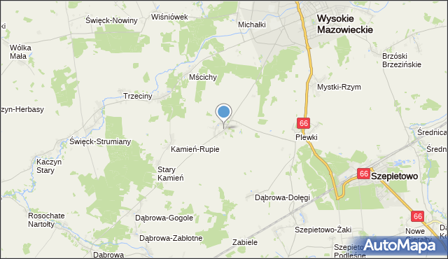 mapa Bryki, Bryki gmina Wysokie Mazowieckie na mapie Targeo